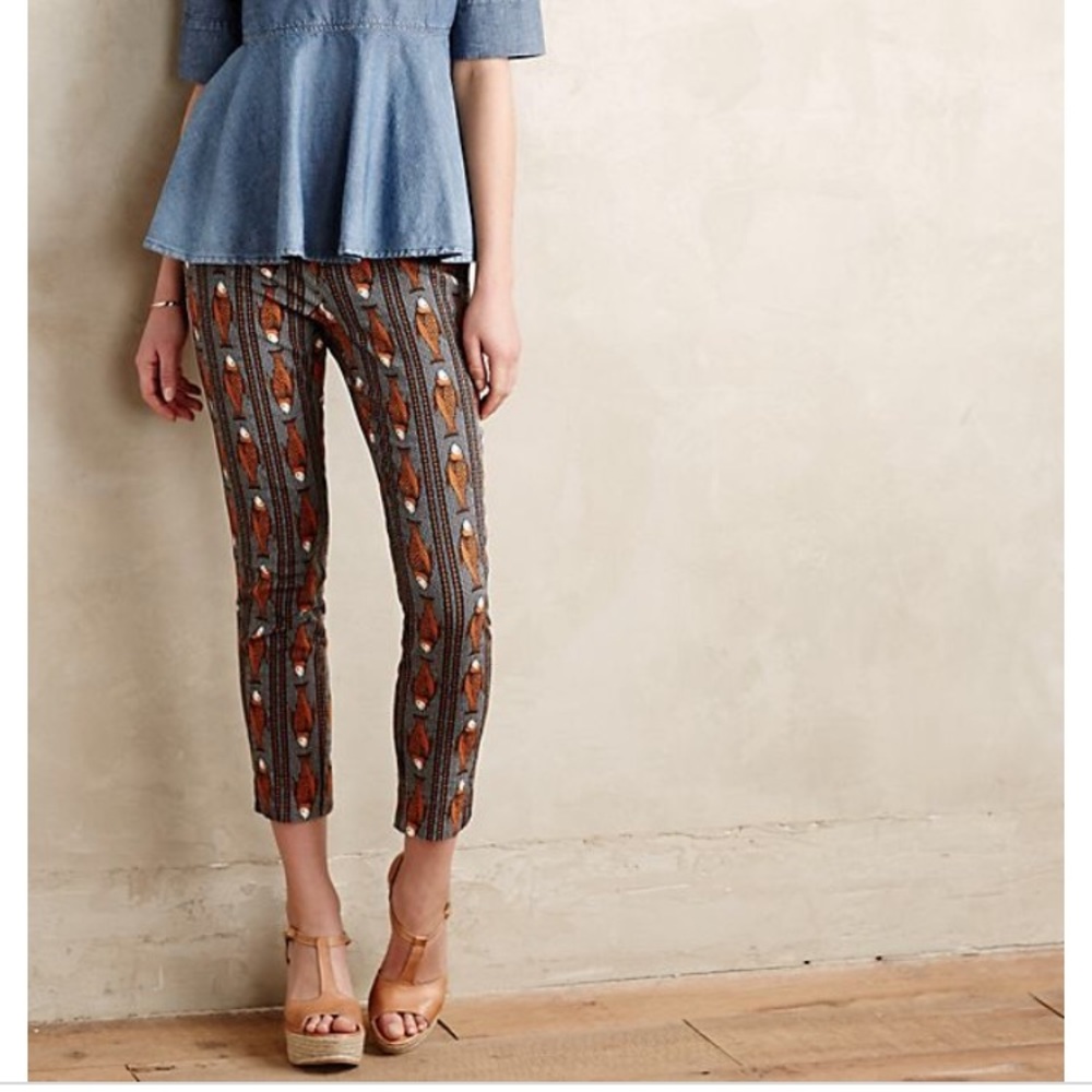 Anthropologie Fish Print Pants